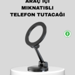 Katlanır Manyetik Araç İçi Telefon Tutucu – 360° Dönebilen