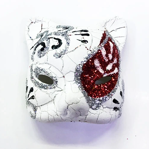 Kırmızı İşlemeli Seramik Venedik Kedi Magnet