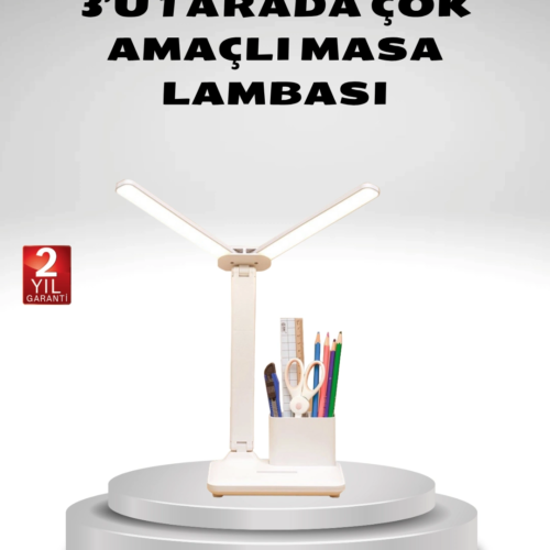 Kısılabilir LED Masa Lambası – Kalemlik ve Telefon Standlı