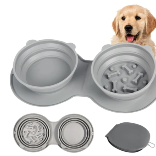 Mikopet Katlanabilir İkili Mama ve Su Kabı