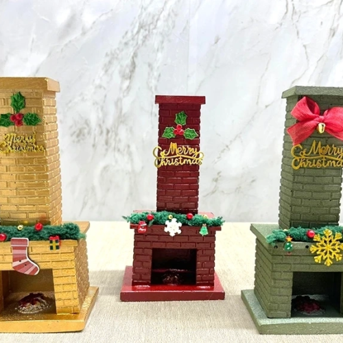 Noel Temalı Polyester Şömine Tütsülük İk023