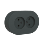 Antrasit Sıva Üstü İkili Topraklı Priz – Modern Şık Tasarım