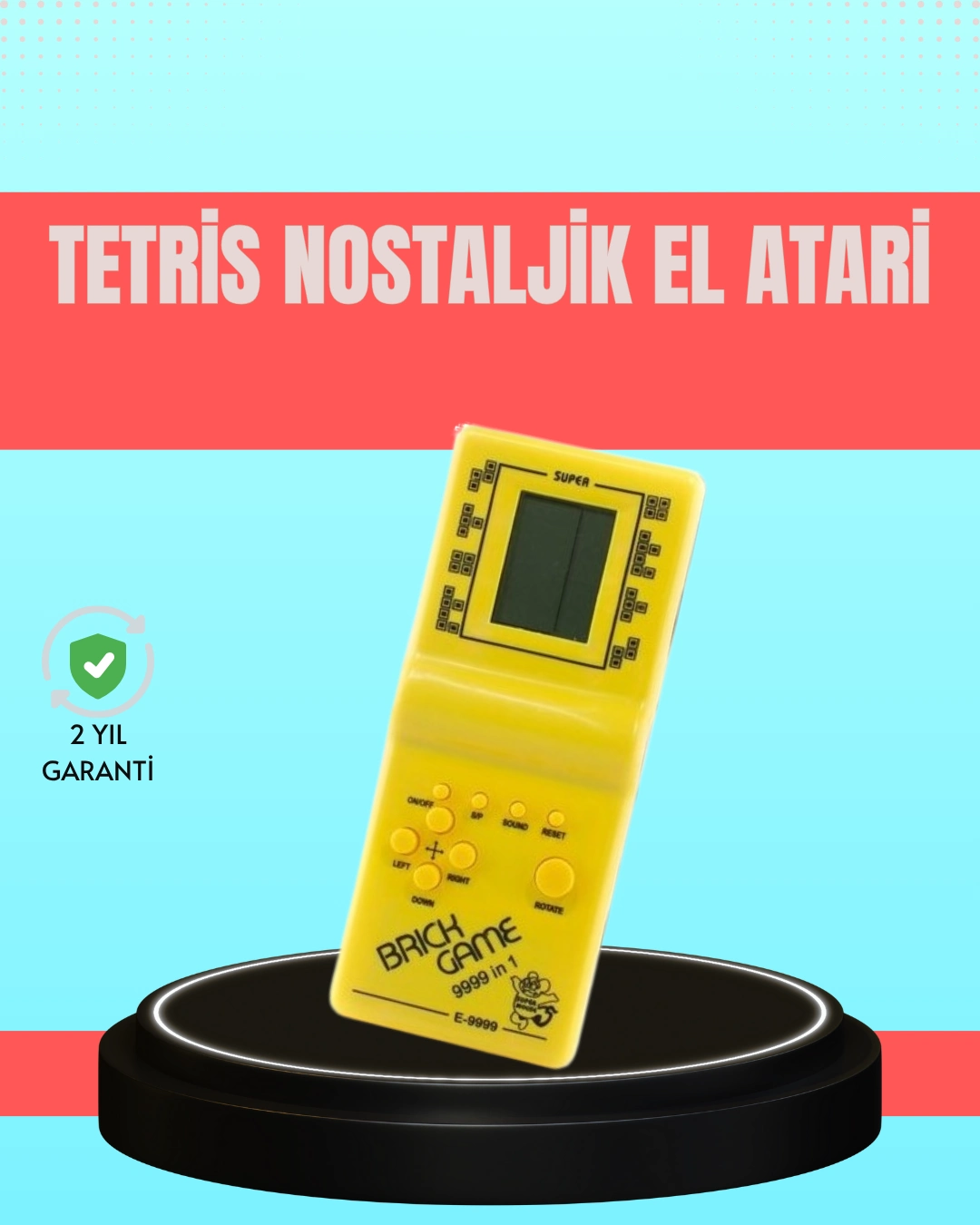 Retro Tetris El Aterisi – Pil ile Çalışan Taşınabilir Mini Oyun Konsolu