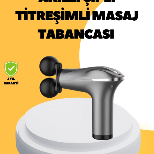Şarjlı 4 Başlıklı Titreşimli Masaj Aleti Derin Kas Masajı Sporcu Destekli