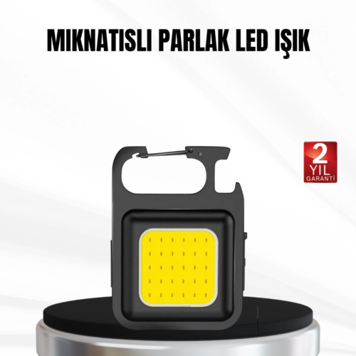 Şarjlı COB LED Anahtarlık Fener – 4 Modlu