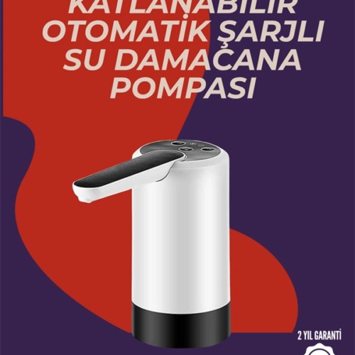 Şarjlı Damacana Su Pompası Otomatik ve Taşınabilir