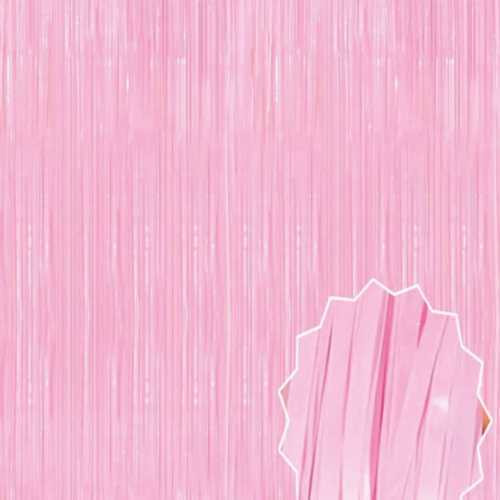 Soft Pembe Püsküllü Kapı Perdesi