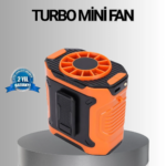 Turbo Mini Taşınabilir Fan – 100 Kademeli Dijital Hız Kontrolü ve Type-C Şarj