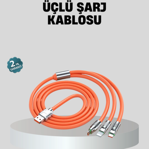 ÜÇLÜ Şarj Kablosu – Yüksek Hızlı