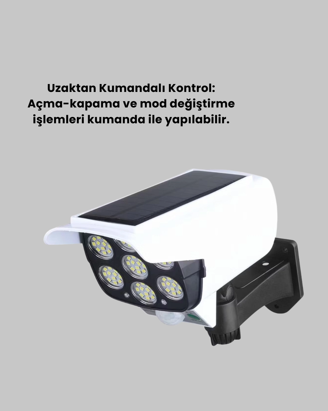 Uzaktan Kumandali Gunes Enerjili Led Guvenlik Lambasi Kamera Tipi Hareket Sensorlu 374658548 Sw1080sh1350 700x875 Uzaktan Kumandalı Güneş Enerjili LED Güvenlik Lambası Kamera Tipi Hareket Sensörlü najmaddin.com hem estetik hem de fonksiyonel bir dış mekan aydınlatma ürünüdür. Kamera görünümlü tasarımı sayesinde yalnızca ışık sağlamakla kalmaz