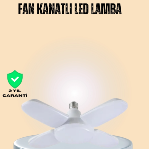 Yüksek Işık Güçlü LED Ampül 4 Kollu Katlanır Pervane Tasarım