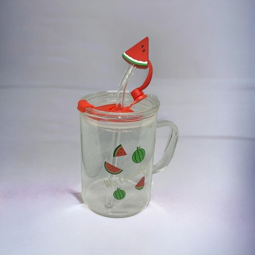 562741420066 3 500x500 1 Karpuz Tasarımlı Kupa Bardak najmaddin.com 400 ml kapasitesiyle ferah bir içecek deneyimi sunar. Cam pipeti