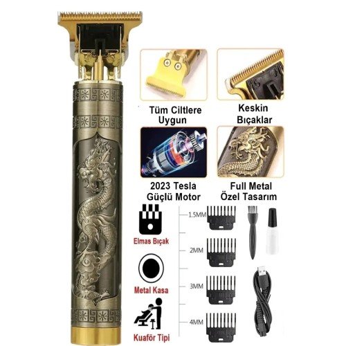562741420402 4 500x500 1 Profesyonel Tıraş Makinesi najmaddin.com mükemmel tıraş deneyimi ve şıklığı bir araya getiren özel tasarımıyla erkeklerin tercihi olmaya adaydır. Metal gövdesi ve ejderha işlemeli detaylarıyla dikkat çeken bu ürün