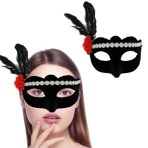 562741420833 3 500x500 1 Gümüş Dantelli Kırmızı Gül Tasarımlı Parti Maskesi najmaddin.com gümüş dantelın zarifliği ve kırmızı gülün romantizmiyle buluştu. Bu özel tasarımıyla balolar