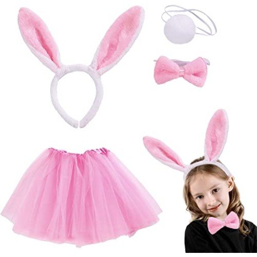 562741421463 3 500x500 1 Pembe Tavşan Tacı Etek Papyon Kuyruk Kostüm Seti Çocuk Boy najmaddin.com etek