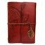 Yaprak Desenli Kahverengi Deri Defter