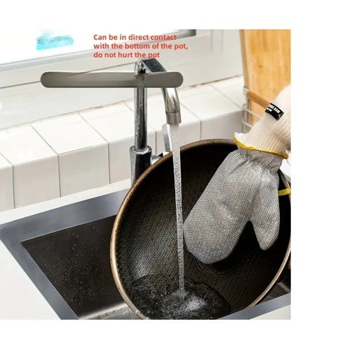 562741434641 1 500x500 1 Alüminyum Folyo Yüzeyli Çok Amaçlı Bulaşık ve Fırın Eldiveni najmaddin.com yanmış tavaları ve borcamları zorlanmadan parlatmak için tel etkisi yaratır.Isı Direnci ve Güvenlik: Isıya dayanıklı yapısı sayesinde sıcak tavaları