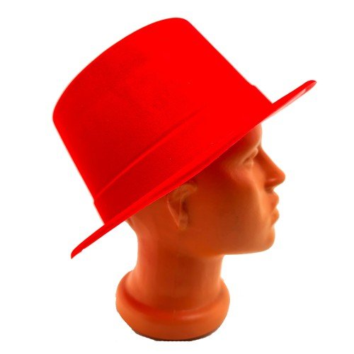 562741435641 2 500x500 1 Kırmızı Renk Plastik Nubuk Kadife Flok Kaplama Fötr Şapka 11 cm najmaddin.com karnaval