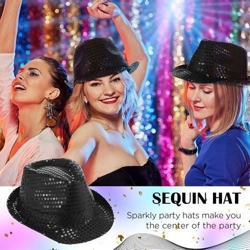 562741435664 3 500x500 1 Disko Star Siyah Payetli Fötr Şapka Yetişkin Boy najmaddin.com Tarzınıza ışıltı katmak isteyenler için tasarlanan disko star siyah payetli fötr şapka