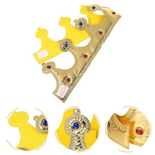 562741435722 4 500x500 1 Altın Renk Eva Malzemeden İmal Çocuk Kral Tacı 57 cm najmaddin.com Doğum günü partileri