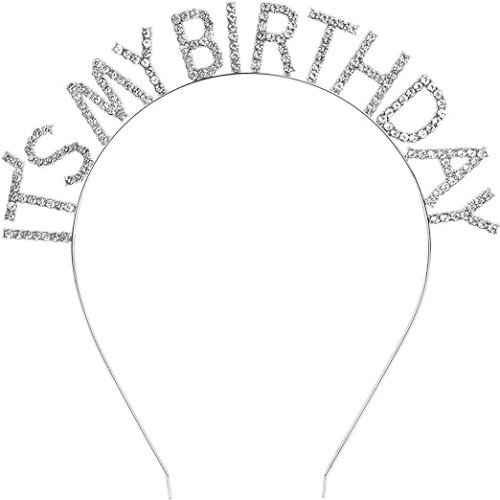 562741435747 4 500x500 1 Kristal Taşlı Gümüş Renk İt's My Birthday Yazılı Doğum Günü Parti Tacı 14x16 cm najmaddin.com yüksek işçilik kalitesi ve dayanıklı metal gövdesiyle standart parti aksesuarlarından ayrılır.Kristal Taş İşlemeli Harfler: "It's My Birthday" yazısı