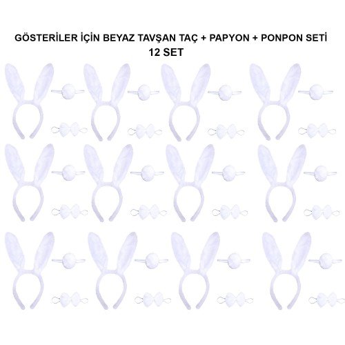 Beyaz Tavşan Kostüm Seti – Taç