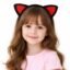 Peluş Kedi Kulak Taç Kırmızı Siyah – Çocuk Parti & Kostüm Tacı