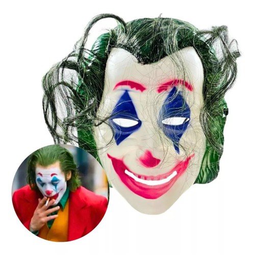 562741436022 3 500x500 1 Joaquin Phoenix Joker Maskesi Yeşil Saçlı najmaddin.com mavi göz detayları ve hüzünlü palyaço çizgileri