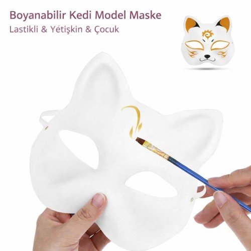 562741436034 3 500x500 1 Boyanabilir Kedi Model Maske – Kendi Tasarımını Oluştur najmaddin.com keçeli kalem