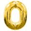 0 Rakamlı Folyo Balon Gold Renk 40 inç