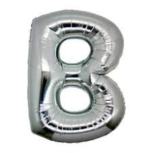 B Harf Folyo Balon Gümüş Renk 40 inç