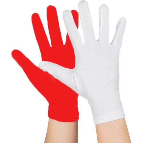 562741436301 3 500x500 1 Gösteriler İçin 1 Çift Kırmızı Beyaz Pandomim Eldiveni Çocuk Boy najmaddin.com Sahne performansları ve gösteriler için özel olarak tasarlanan kırmızı beyaz pandomim eldiveni