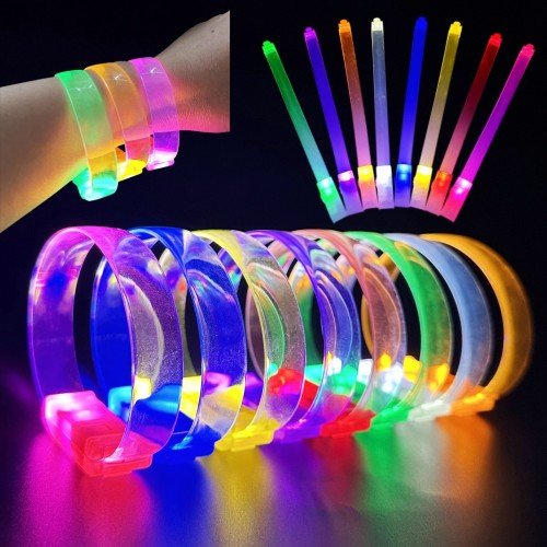 562741436523 2 500x500 1 3 Modlu Pilli LED Işıklı Esnek Parti Bilekliği Beyaz najmaddin.com doğum günü ve kutlamalar için idealdir.Ürün Özellikleri