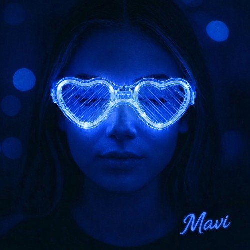 Mavi LED Işıklı Kalp Gözlük – 3 Modlu Parti & Glow Gözlüğü