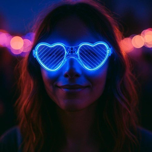 562741436539 2 500x500 1 Mavi LED Işıklı Kalp Gözlük – 3 Modlu Parti & Glow Gözlüğü najmaddin.com her yüz tipine estetik bir derinlik katar.Hafif ve Ergonomik Tasarım: Uzun süreli konserler ve dans dolu geceler için özel olarak üretilmiştir; hafif yapısı sayesinde varlığını hissettirmez.Neden Bu Gözlüğü Tercih Etmelisiniz?Glow & Neon Uyumu: UV ışıklı partilerde ve karanlık mekanlarda en çarpıcı sonucu veren mavi renk