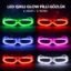 LED Işıklı Glow Pilli Parti Gözlüğü - Glow Efektli 6 Adet 5 Renk
