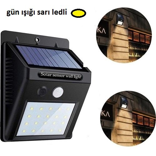 SHT29371 Gun Isigi Sari Ledli Hareket Sensorlu Gunes Enerjili Led Aydinlatma Dis Mekan Bahce 20 Led Li 762 ✨Najmaddin.com | Dilekten başarıya — şimdi sihir başlasın! najmaddin.com Hareket Sensörlü Güneş Enerjili Lamba 20 Led