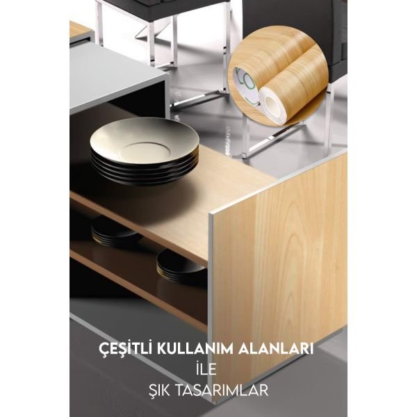 SHT33586 4MJGN 180 Ahşap Görünümlü Kendinden Yapışkanlı Kaplama Folyosu 5 Metre najmaddin.com banyo dolapları