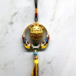 Renkli Püsküllü Şans Kedisi Feng Shui Askılık