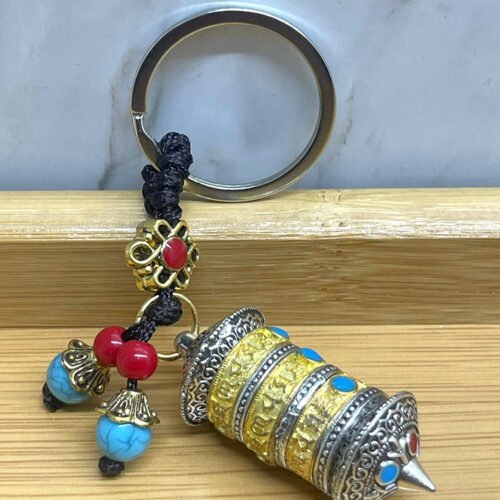 Metal Tibet Şans Çarkı Anahtarlık