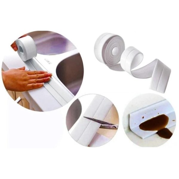SHT95726 1 Org Zoom 123 İnce Su Sızdırmaz Kenar Bandı najmaddin.com köşe ve kenar bölgelerinde mükemmel bir sızdırmazlık sağlar. Esnek PVC malzemeden üretilmiştir ve yüzeye tam oturarak boşlukları etkili şekilde kapatır.Kendinden yapışkanlı tasarımı sayesinde uygulama sırasında ekstra yapıştırıcıya ihtiyaç duyulmaz. Kesilebilir yapısı ile istenilen uzunlukta kolayca ayarlanabilir