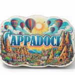 Kapadokya Temalı Ahşap Buzdolabı Magneti Model 1