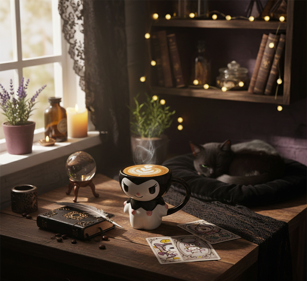 SHT99234 Kuromi Bardak2 700x641 Sanrio Kuromi Kapaklı Kupa najmaddin.com sevimli ve şık tasarımıyla hem günlük kullanıma hem de hediye seçeneklerine uygun