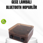 Bluetooth Hoparlörlü Gece Lambası Dijital Saat Ve Ambiyans Işığı Çok Amaçlı