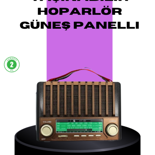 Güneş Enerjili Taşınabilir Radyo Ve Bluetooth Hoparlör Çok Fonksiyonlu