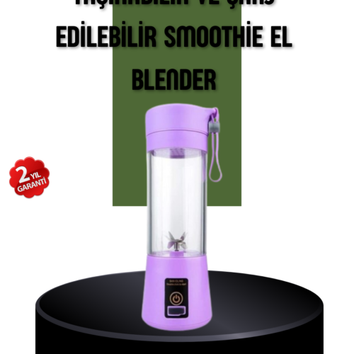 Taşınabilir Usb Şarjlı Mini Smoothie Blender 380ml Çelik Bıçaklı Portatif