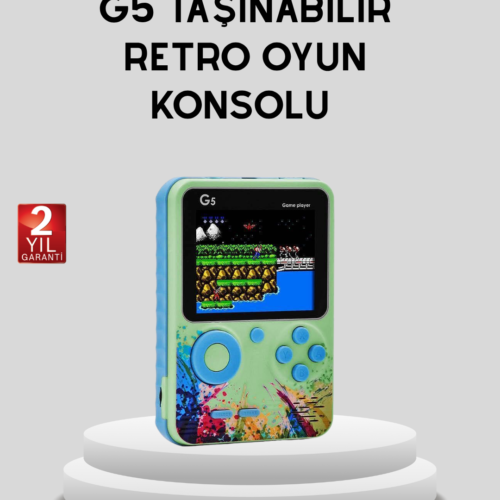 G5 Taşınabilir Retro Game Box 500 Oyunlu Şarjlı Mini Oyun Konsolu