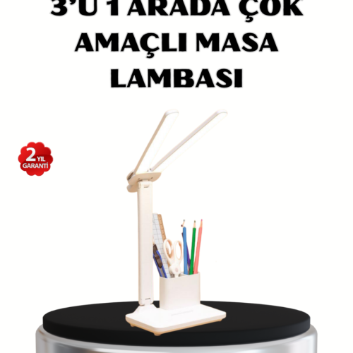 Kalemlik Ve Telefon Standlı Masa Lambası – Kısılabilir Led Işık
