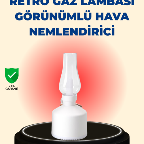 Kablosuz Retro Buhar Makinesi Gaz Lambası Tasarım Ledli Difüzör