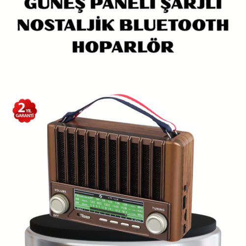Solar Hoparlör Bluetooth Fm Am Sw Radyo Çok Fonksiyonlu Şarjlı